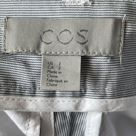 Cos Blue pleated cotton blend high rise lightweight trouser pants size 2 - Picture 6 of 11